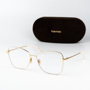 Tom Ford Woman Eyeglasses Gold Crystal Blue Light Block Butterfly FT5906-B 025